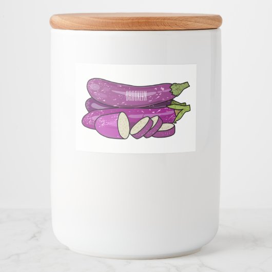 Étiquette Pour Bocaux Illustration d'aubergine (Devant)
