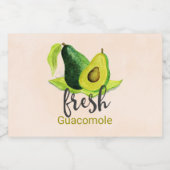 Étiquette Pour Bocaux Illustration d'Avocado vert frais Guacomole (Étiquettes simples)