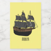 Étiquette Pour Bocaux Illustration de bateau pirate (Étiquettes simples)