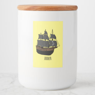 Étiquette Pour Bocaux Illustration de bateau pirate