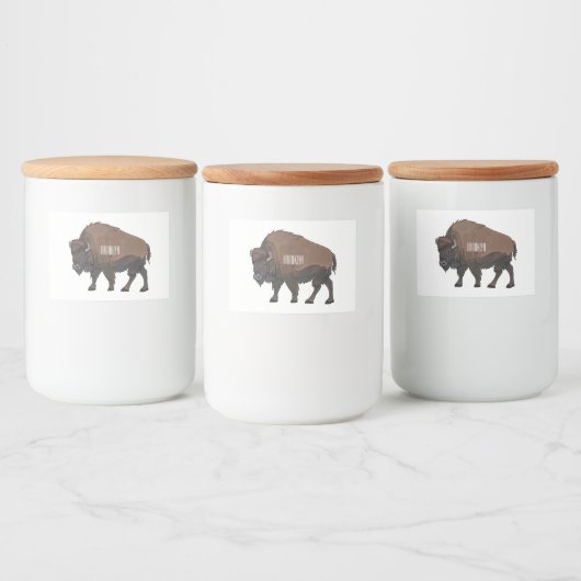 Étiquette Pour Bocaux Illustration de bison (Bouteilles)