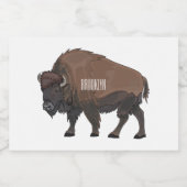 Étiquette Pour Bocaux Illustration de bison (Étiquettes simples)