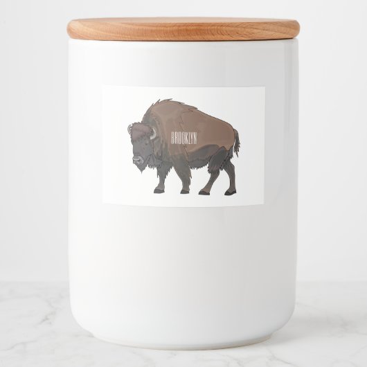 Étiquette Pour Bocaux Illustration de bison (Devant)