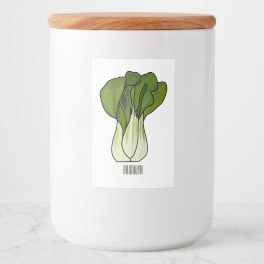 Étiquette Pour Bocaux Illustration de Bok choy (Devant)