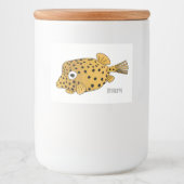 Étiquette Pour Bocaux Illustration de boxfish jaune (Devant)