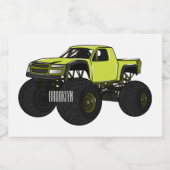 Étiquette Pour Bocaux Illustration de camion monstre (Étiquettes simples)