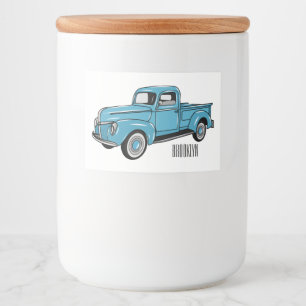 Étiquette Pour Bocaux Illustration de camionnette classique de dessin an