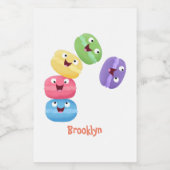 Étiquette Pour Bocaux Illustration de caricature de macarons marrant mig (Étiquettes simples)
