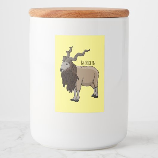 Étiquette Pour Bocaux Illustration de chèvre de Markhor (Devant)