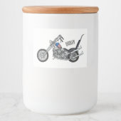 Étiquette Pour Bocaux Illustration de Chopper Motorcycle 1950 (Devant)