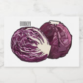 Étiquette Pour Bocaux Illustration de chou rouge (Étiquettes simples)