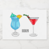 Étiquette Pour Bocaux Illustration de cocktail (Étiquettes simples)