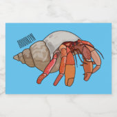 Étiquette Pour Bocaux Illustration de crabe ermite (Étiquettes simples)