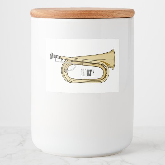 Étiquette Pour Bocaux Illustration de dessin animé Bugle (Devant)