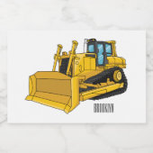 Étiquette Pour Bocaux Illustration de dessin animé Bulldozer (Étiquettes simples)