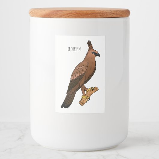 Étiquette Pour Bocaux illustration de dessin animé d'aigle de Java (Devant)