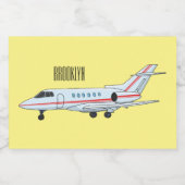 Étiquette Pour Bocaux Illustration de dessin animé d'avion privé (Étiquettes simples)