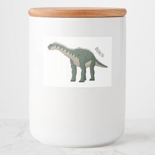 Étiquette Pour Bocaux illustration de dessin animé de Barapasaurus  (Devant)