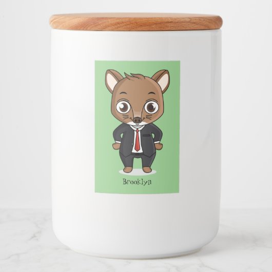 Étiquette Pour Bocaux Illustration de dessin animé de rat mignon (Devant)