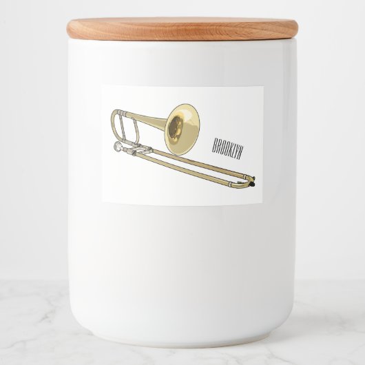 Étiquette Pour Bocaux Illustration de dessin animé de Trombone (Devant)