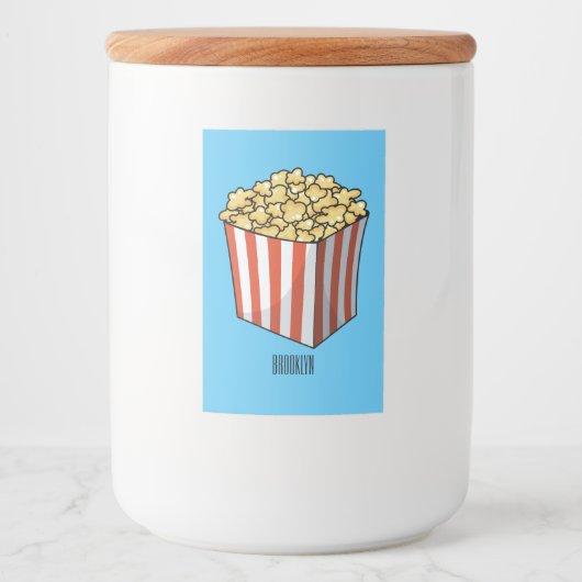 Étiquette Pour Bocaux Illustration de dessin animé Popcorn (Devant)