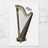 Étiquette Pour Bocaux Illustration de dessin animé sur la harpe (Étiquettes simples)