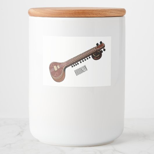 Étiquette Pour Bocaux Illustration de dessin de Sitar (Devant)