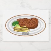 Étiquette Pour Bocaux Illustration de dessin de steak (Étiquettes simples)