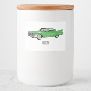 Étiquette Pour Bocaux Illustration de dessin de voiture classique 1959