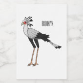 Étiquette Pour Bocaux Illustration de dessin du secrétaire pour oiseaux (Étiquettes simples)