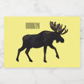 Étiquette Pour Bocaux Illustration de dessin sur l'orignal (Étiquettes simples)