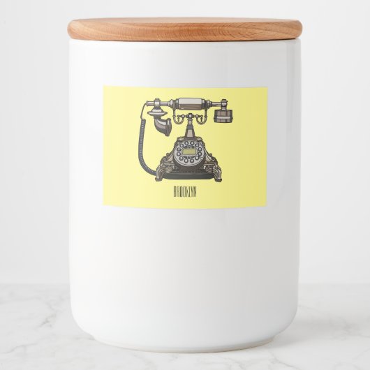 Étiquette Pour Bocaux Illustration de dessin téléphonique (Devant)