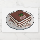 Étiquette Pour Bocaux Illustration de gâteau de Tiramisu (Étiquettes simples)