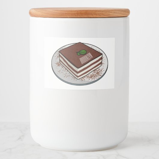 Étiquette Pour Bocaux Illustration de gâteau de Tiramisu (Devant)