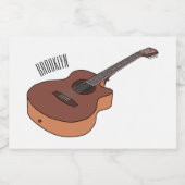 Étiquette Pour Bocaux Illustration de guitare acoustique (Étiquettes simples)