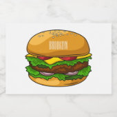 Étiquette Pour Bocaux Illustration de Hamburger (Étiquettes simples)