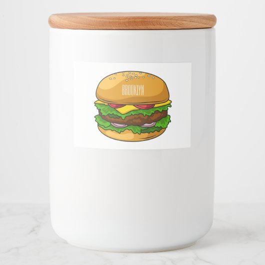 Étiquette Pour Bocaux Illustration de Hamburger (Devant)
