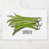 Étiquette Pour Bocaux Illustration de haricots verts (Étiquettes simples)