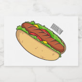 Étiquette Pour Bocaux Illustration de Hot dog (Étiquettes simples)
