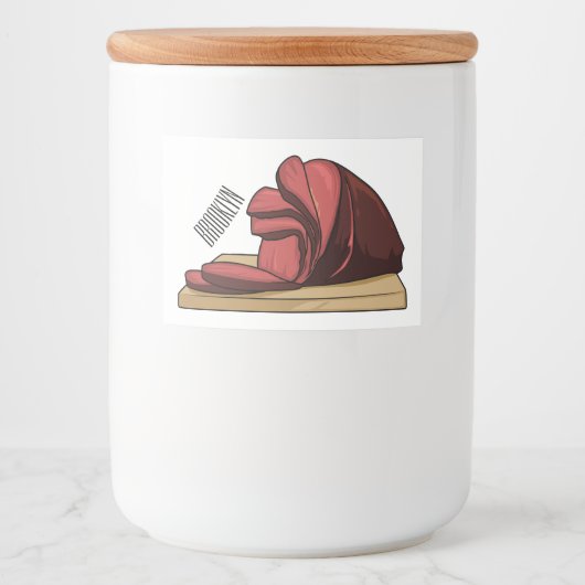 Étiquette Pour Bocaux Illustration de jambon (Devant)