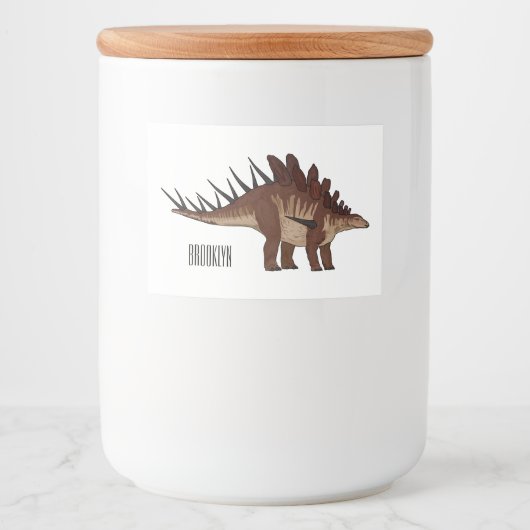 Étiquette Pour Bocaux Illustration de Kentrosaurus (Devant)