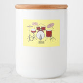 Étiquette Pour Bocaux Illustration de kit de batterie (Devant)