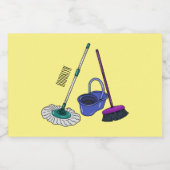 Étiquette Pour Bocaux Illustration de la bande dessinée Broom & mop (Étiquettes simples)