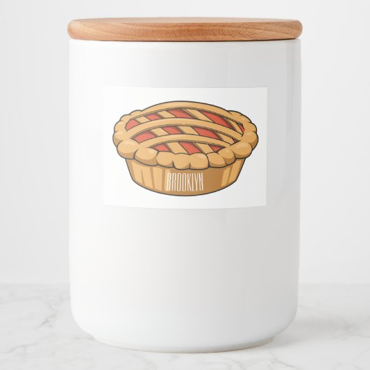 Étiquette Pour Bocaux Illustration de la caricature à tarte (Devant)