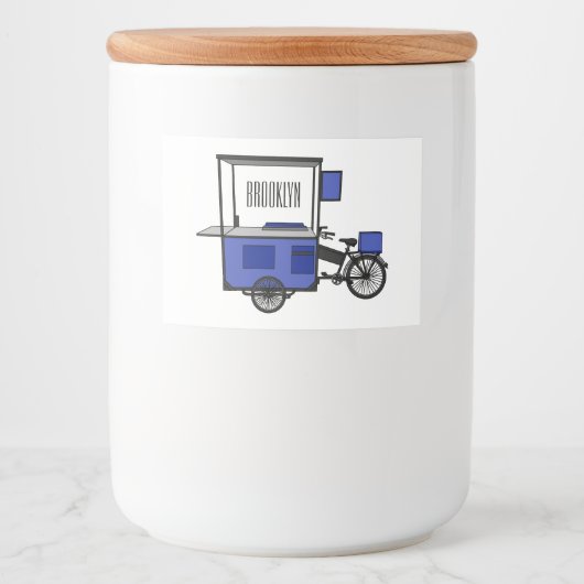 Étiquette Pour Bocaux Illustration de la charrette alimentaire (Devant)