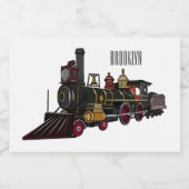 Étiquette Pour Bocaux Illustration de la locomotive à vapeur (Étiquettes simples)