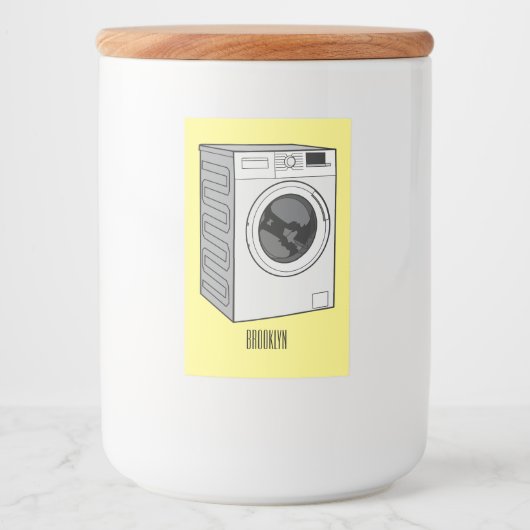 Étiquette Pour Bocaux Illustration de la machine à laver (Devant)