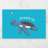 Étiquette Pour Bocaux Illustration de la petite tortue de mer (Étiquettes simples)
