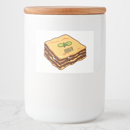 Étiquette Pour Bocaux Illustration de Lasagna (Devant)