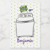 Étiquette Pour Bocaux Illustration de lave-linge mignonne (Étiquettes simples)